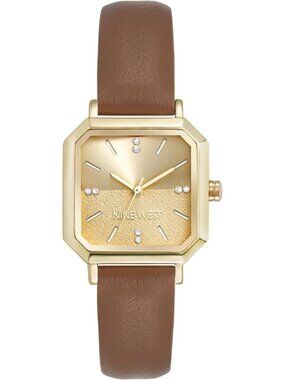 Genuine Crystal Accented Women's Strap Watch - Elegant Timepiece for Any
